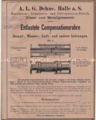 Entlastete Kompensationsrohre für Dampf-, Wasser-, Luft- und andere Leitungen.