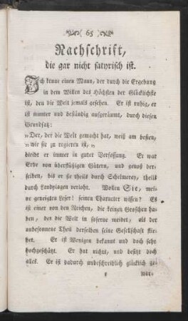 Nachschrift, die gar nicht satyrisch ist.