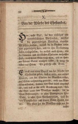 X. Von der Würde des Ehestandes.