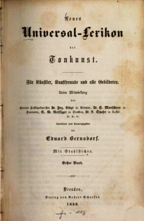 Neues Universal-Lexikon der Tonkunst : für Künstler, Kunstfreunde und alle Gebildeten, 1. A-F