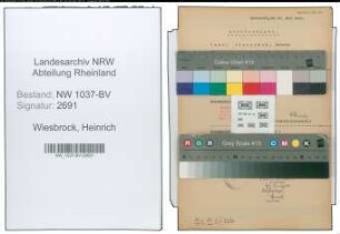 Entnazifizierung Heinrich Wiesbrock , geb. 01.09.1907 (Bauunternehmer)