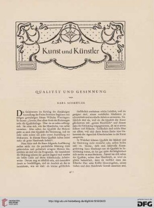 Qualität und Gesinnung