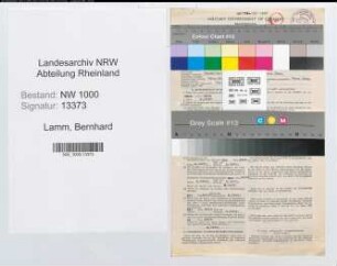 Entnazifizierung Bernhard Lamm, geb. 27.02.1895 (Vers.Inspektor)
