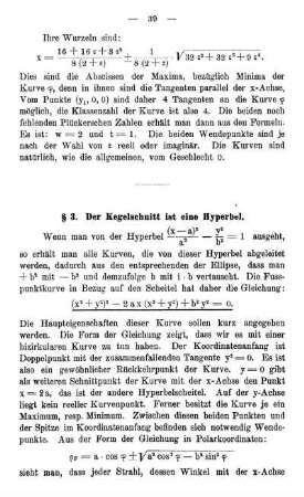 § 3. Der Kegelschnitt ist eine Hyperbel.