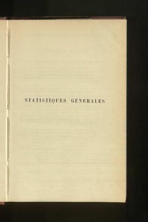Statistiques Génerales.