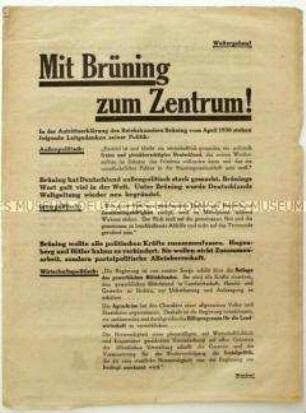 Aufruf der Zentrumspartei zur Reichstagswahl am 31. Juli 1932
