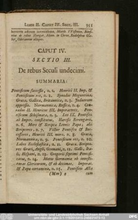Sectio III. De rebus Seculi undecimi.