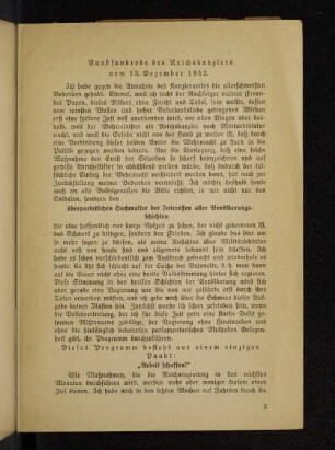 Rundfunkrede des Reichskanzlers vom 15. Dezember 1932.