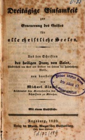 Dreitägige Einsamkeit zur Erneuerung des Geistes für alle christliche Seelen