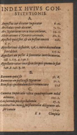 Index Huius Constitutionis.