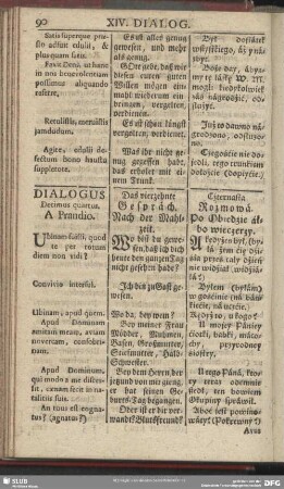Dialogus Decimus quartus. A Prandio