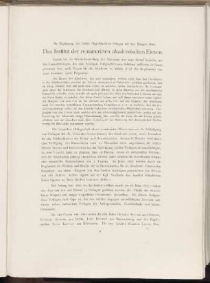 Das Institut der renumerirten akademischen Eleven.