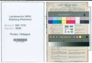 Entnazifizierung Hildegard Ponten , geb. 17.07.1905 (Postassistentin)