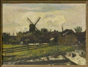 Holländisches Dorf mit Windmühle