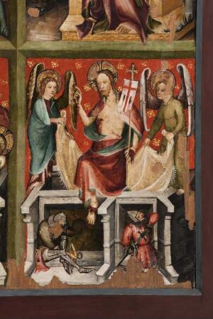 Schottener Altar — Szenen aus der Passion Christi — Geißelung, Dornenkrönung, Grablegung und Auferstehung — Auferstehung