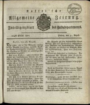104tes Stueck, Freitag, den 31. August 1810