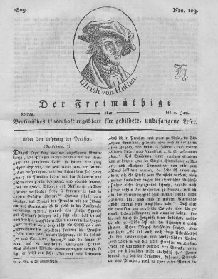 Nro. 109., Freitag, den 2. Juni 1809