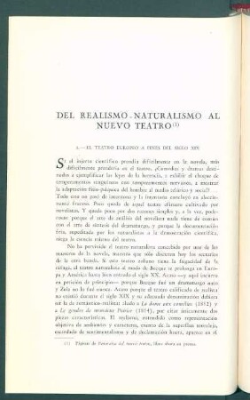 Del realismo-naturalismo al nuevo teatro
