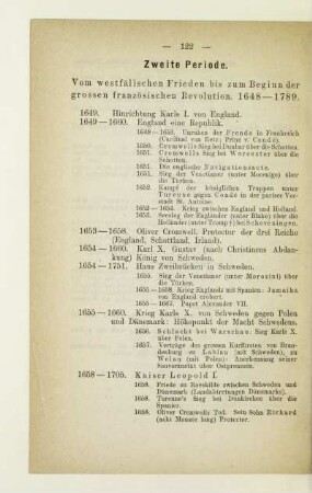 Zweite Periode. Vom westfälischen Frieden bis zum Beginn der grossen französischen Revolution. 1648-1789