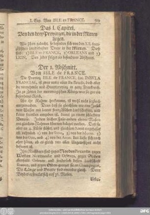 Der 1. Abschnitt. Von Isle de France.