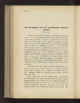 Die preußische und die norddeutsche Bundesmarine. 1848-1871.
