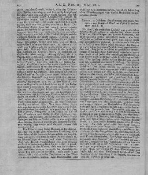 Kind, F.: Erzählungen und kleine Romane. 1. Bdchen. Leipzig: Göschen 1820