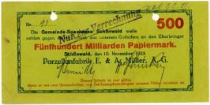 Geldschein / Notgeld, 500 Milliarden Mark, 10.11.1923