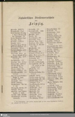 Alphabetisches Straßenverzeichnis von Leipzig