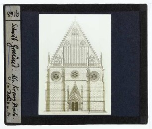 Schwäbisch Gmünd, Heilig-Kreuz-Münster : Aufriss, W-Fassade