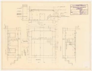 I.G.-Farben, Frankfurt/Main Versuchslaboratorium: Schnitte, Fundamente Heizkeller 1:50