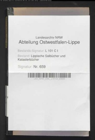 Salbuch der Bauerschaft Holzhausen von 1818