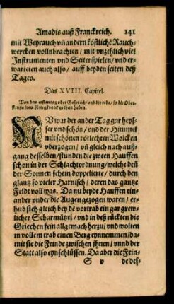 Das XVIII. Capitel.