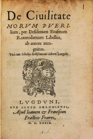 De civilitate morum puerilium libellus