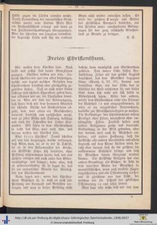Freies Christenthum.