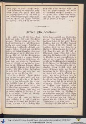 Freies Christenthum.