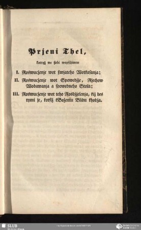 Prjeni Thel, kotryż we ßebi wopschimne