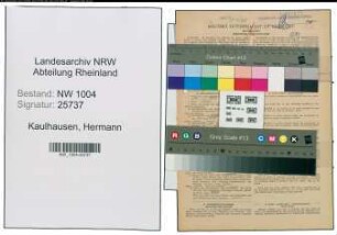 Entnazifizierung Hermann Kaulhausen , geb. 11.05.1920 (Staedt.Angestellter)