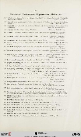 Miniaturen, Zeichnungen, Kupferstiche, Bücher etc. (Nr. 958-1009)