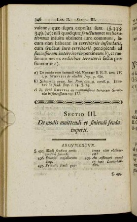 Sectio III. De modis amittendi et finiendi feuda imperii