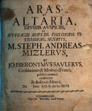 Aras et altaria