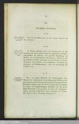 IV. Disciplinar-Vorschriften