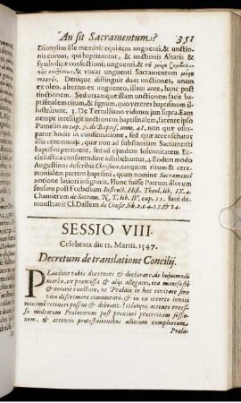 Sessio VIII. Celebrata die 11. Martii. 1547.