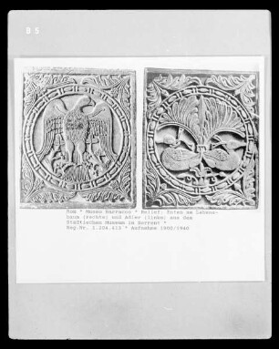 Relief: Enten am Lebensbaum (rechts) und Adler (links) aus dem Städtischen Museum in Sorrent