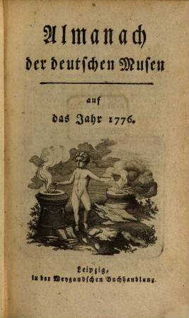 Almanach der deutschen Musen : auf das Jahr ... 1776