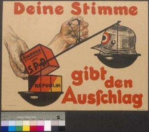 Wahlplakat der SPD zur Reichspräsidentenwahl am 26. April 1925 (2. Wahlgang)