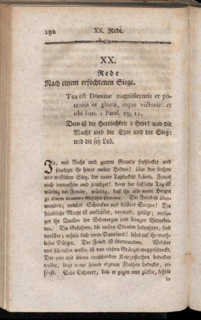 XX. Rede Nach einem erfochtenen Siege.