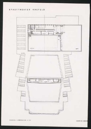 Stadttheater, Krefeld: Grundriss 3. OG, 2. Entwurf