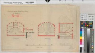 Münster (Münster) Erweiterung des Anatomischen Instituts der Universität, Projekt II Grundrisse 1912 1 : 100 48 x 72 kol. Zeichnung Stadtbauverwaltung Staatshochbauamt Münster