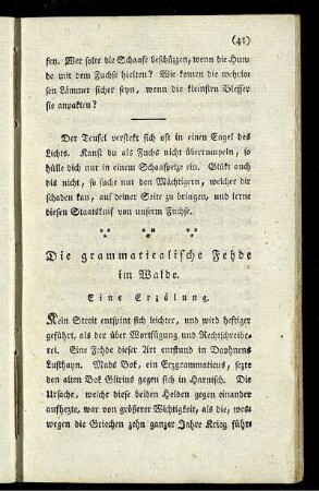 Die grammaticalische Fehde im Walde.