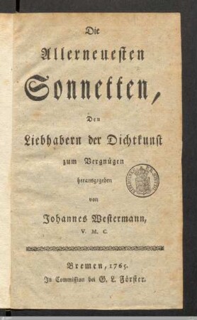 Die allerneuesten Sonnetten